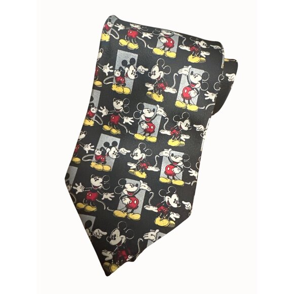 Mickey Unlimited Black Tie With Mickey Mouse all over Pattern - Picture 1 of 4